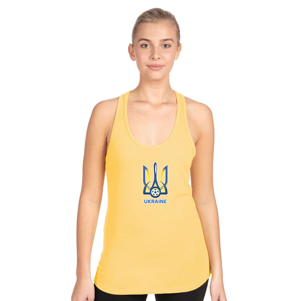 Women's Ukraine National Football Soccer Team Next Level Ideal Racerback Tank